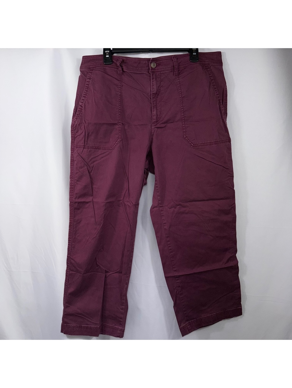 Gap Girlfriend Khaki Pants Burgundy Size 16 Cropped